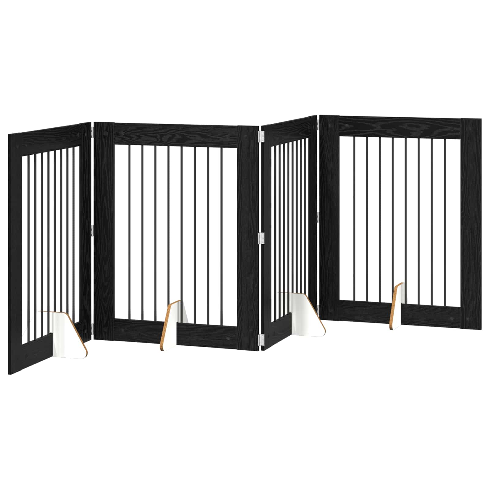 Vrata za pse s postoljem 4 pcs Crni hrast 80 x 100 cm