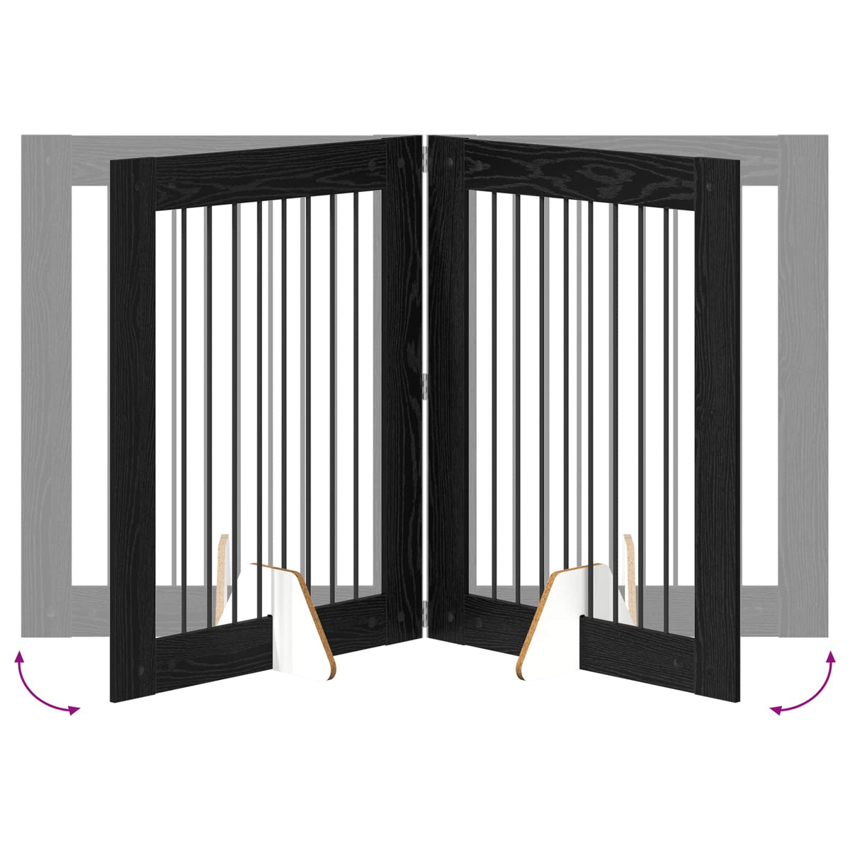 Vrata za pse s postoljem 4 pcs Crni hrast 80 x 100 cm