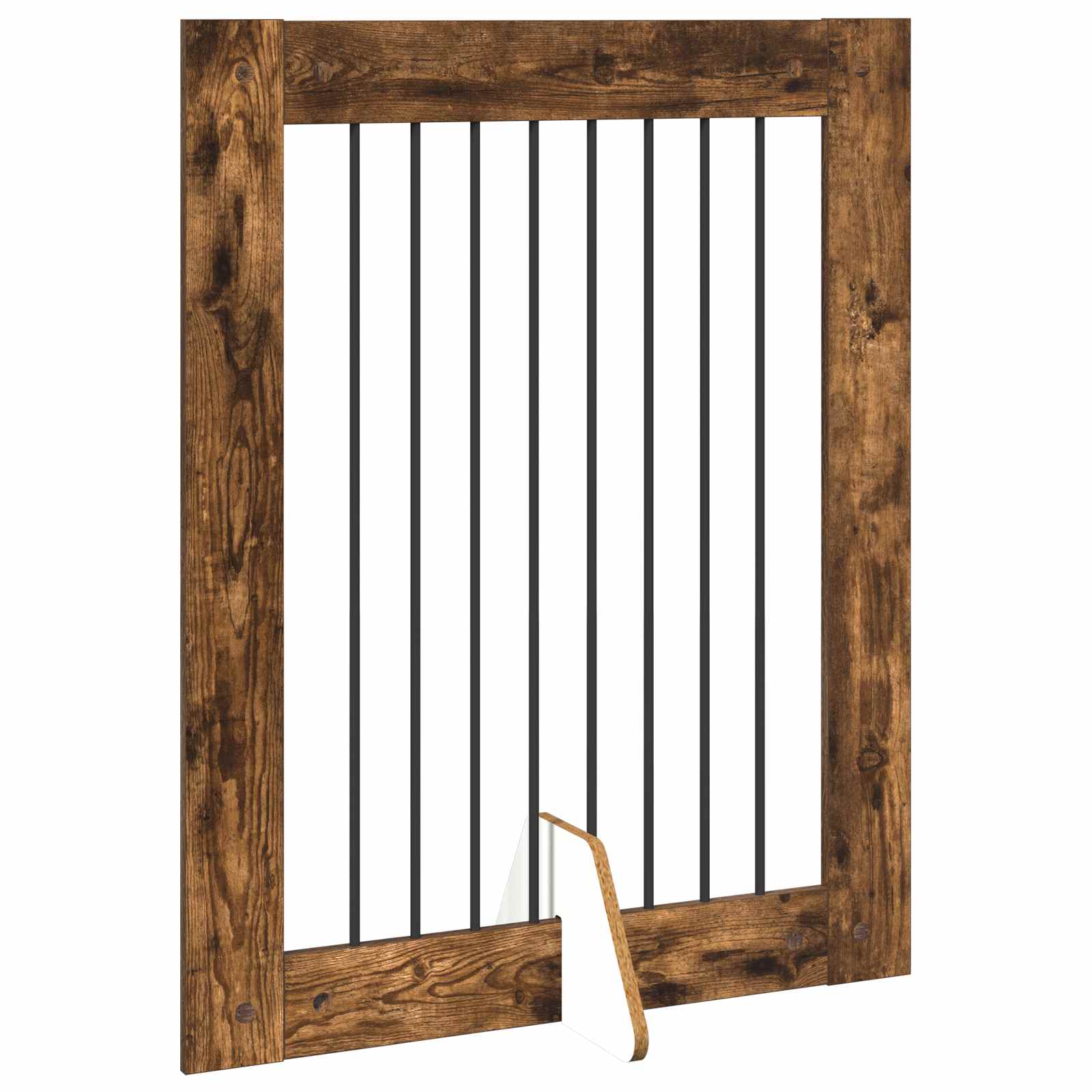 Vrata za pse s postoljem 4 pcs Dimljeni hrast 80 x 100 cm