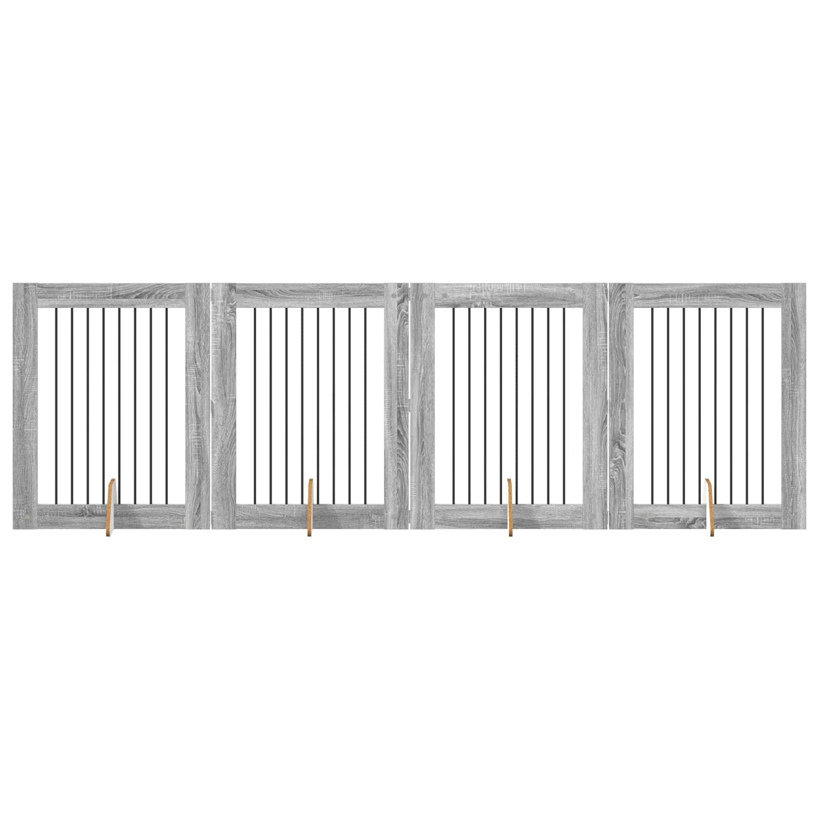 Vrata za pse s postoljem 4 pcs Siva sonoma 80 x 100 cm