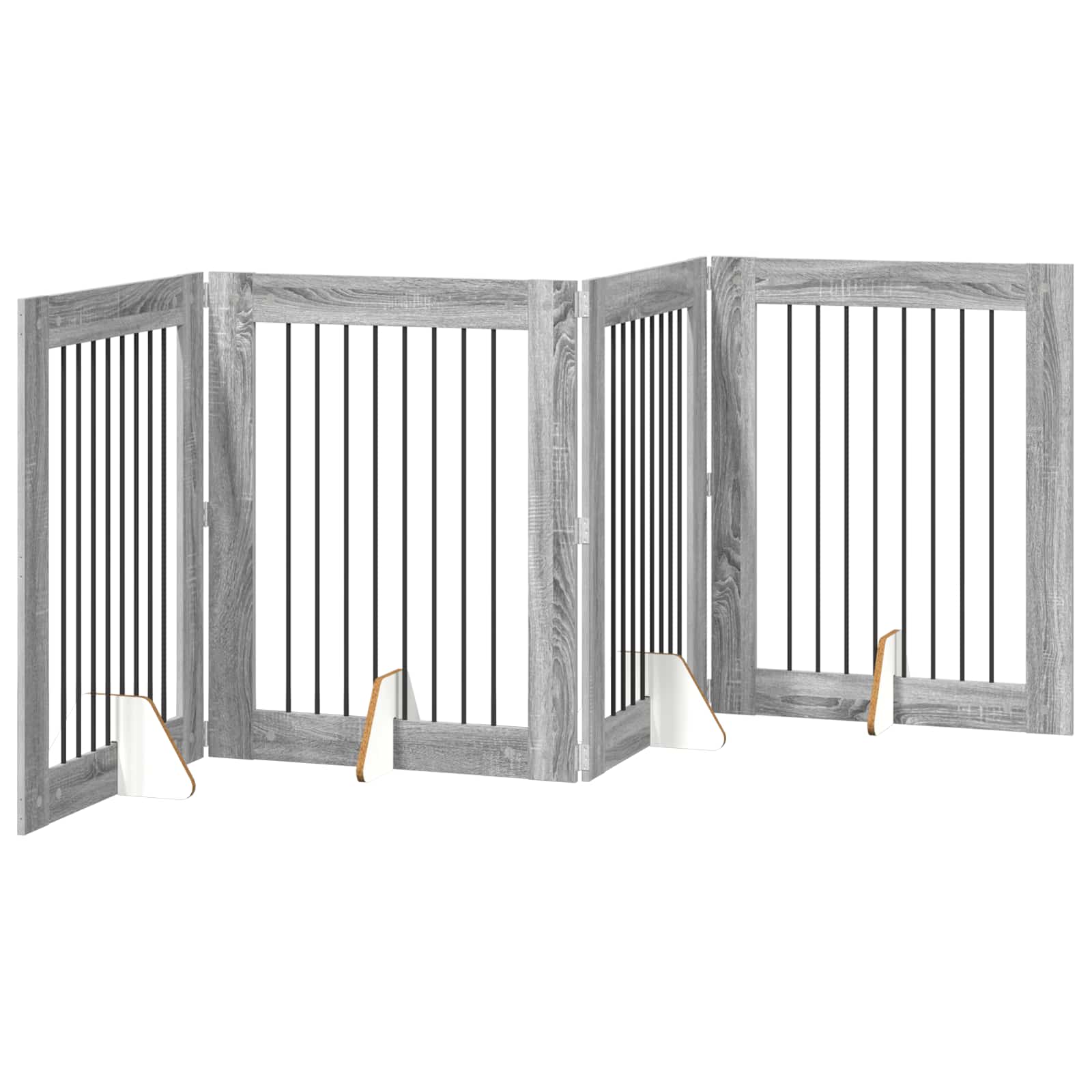 Vrata za pse s postoljem 4 pcs Siva sonoma 80 x 100 cm