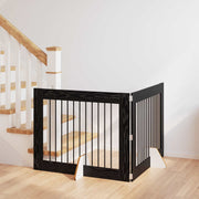 Vrata za pse s postoljem 2 pcs Crni hrast 100 x 80 cm