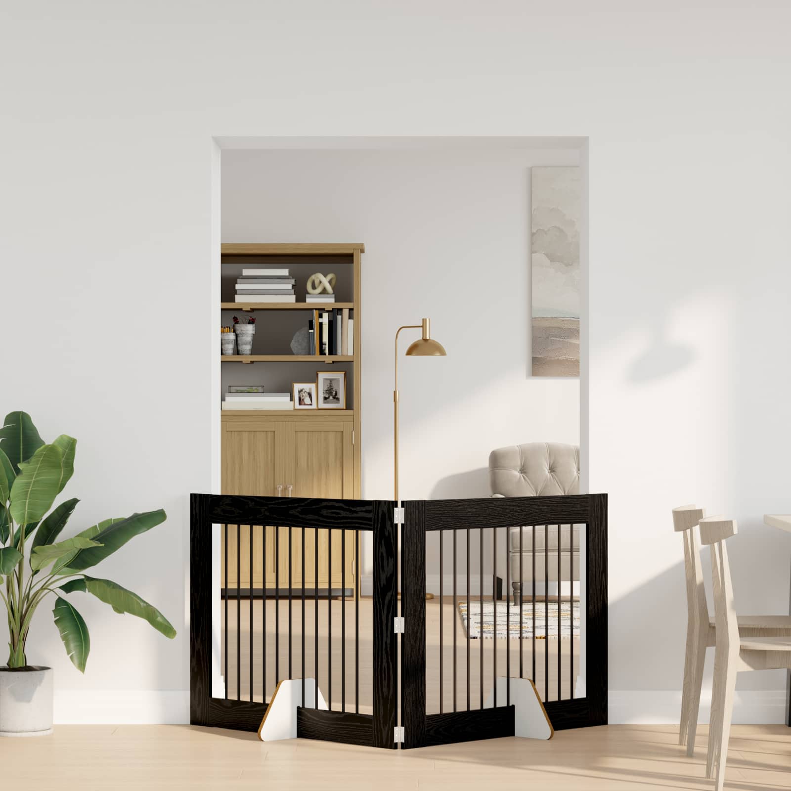 Vrata za pse s postoljem 2 pcs Crni hrast 100 x 80 cm