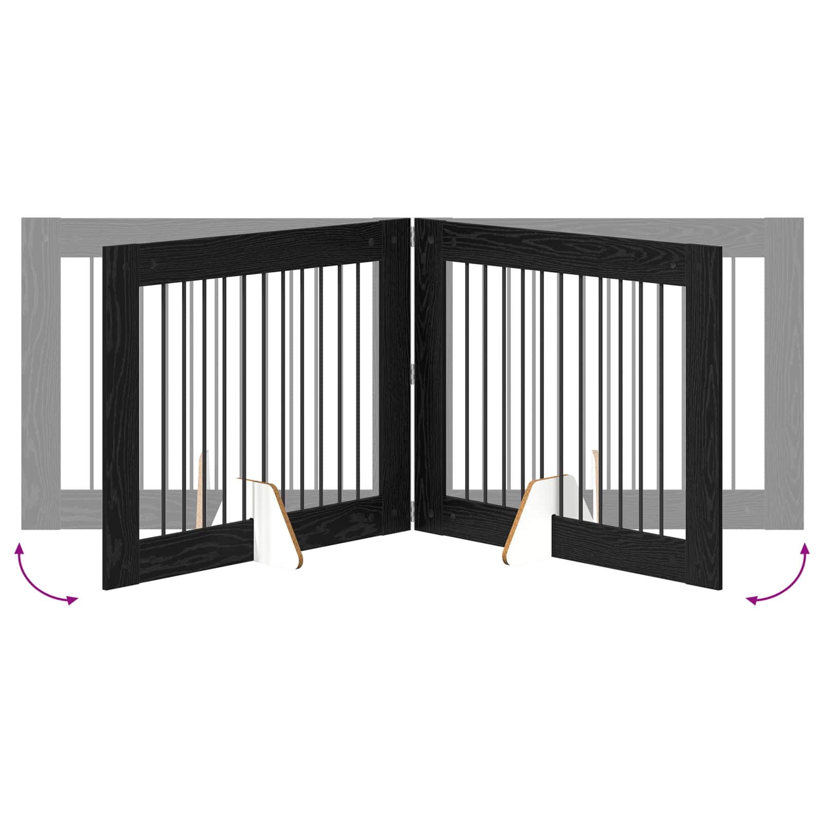 Vrata za pse s postoljem 2 pcs Crni hrast 100 x 80 cm