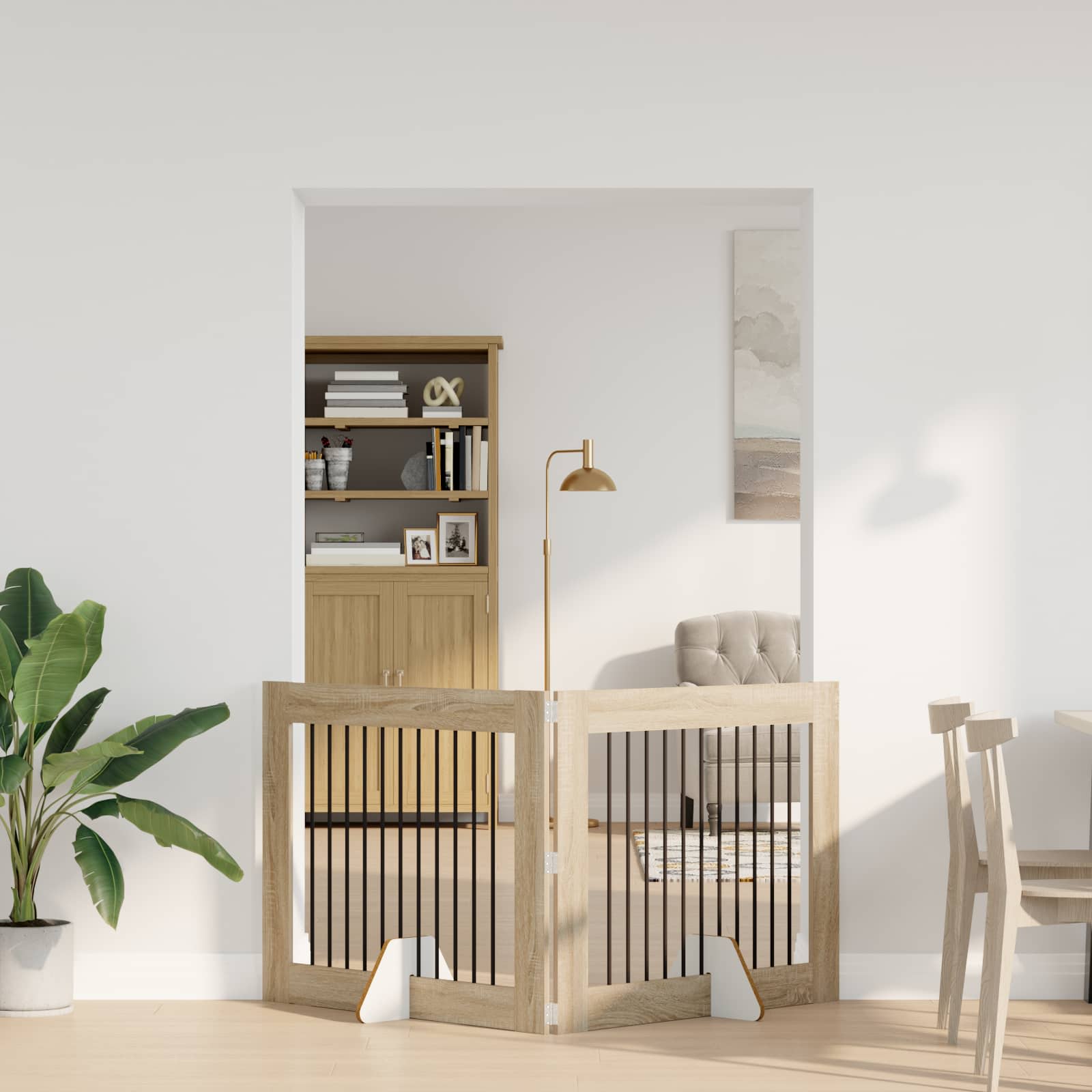 Vrata za pse s postoljem 2 pcs Hrast sonoma 100 x 80 cm