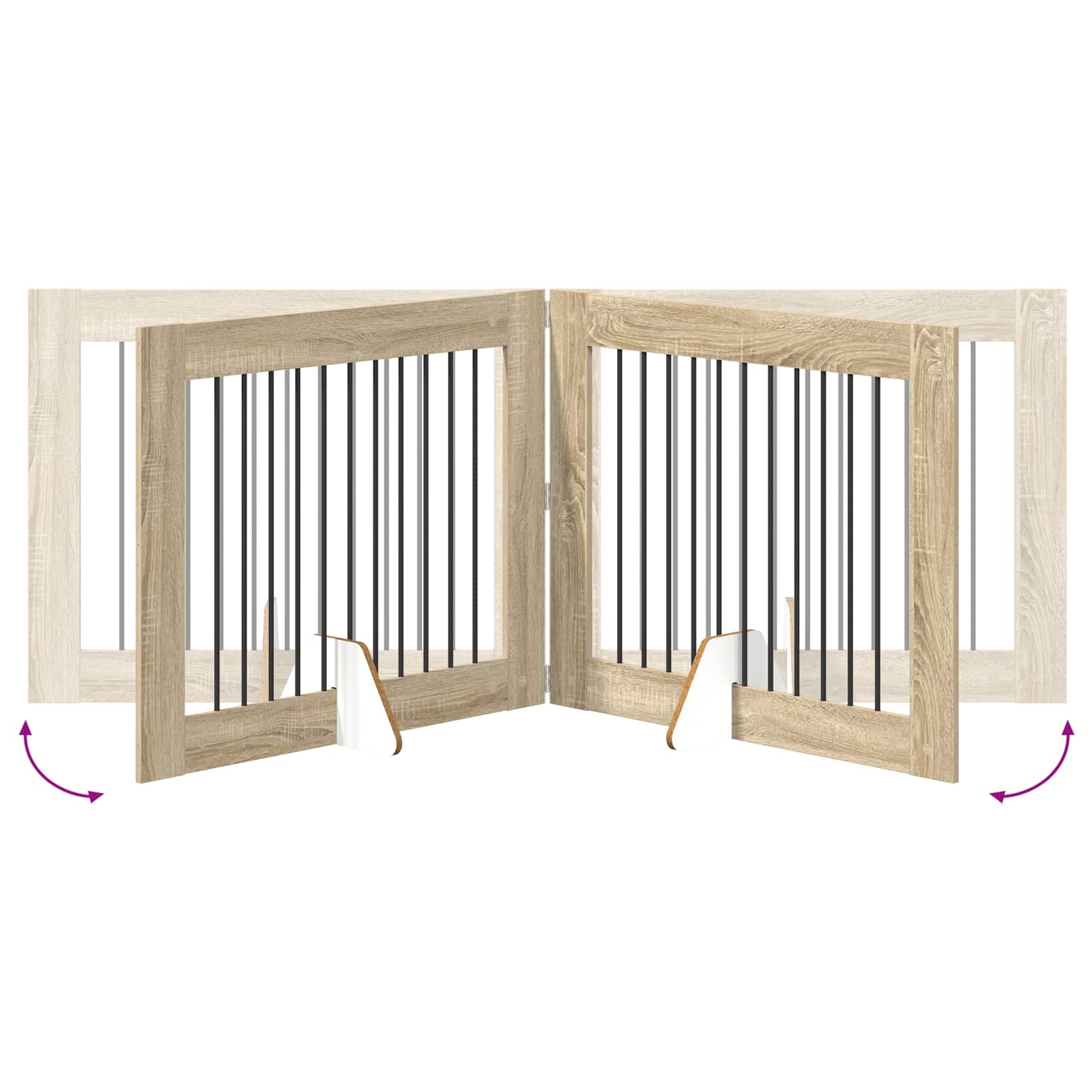 Vrata za pse s postoljem 2 pcs Hrast sonoma 100 x 80 cm