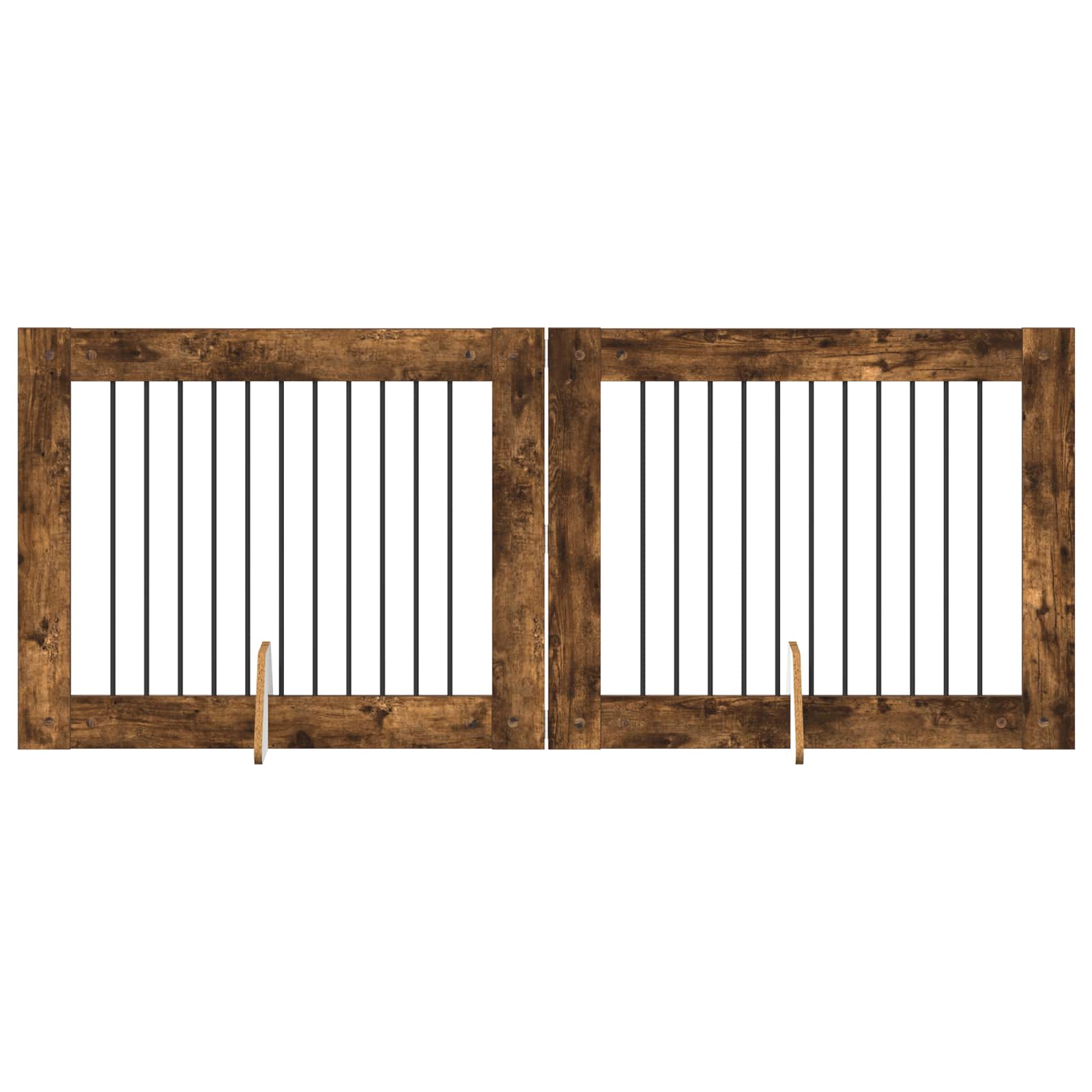 Vrata za pse s postoljem 2 pcs Dimljeni hrast 100 x 80 cm