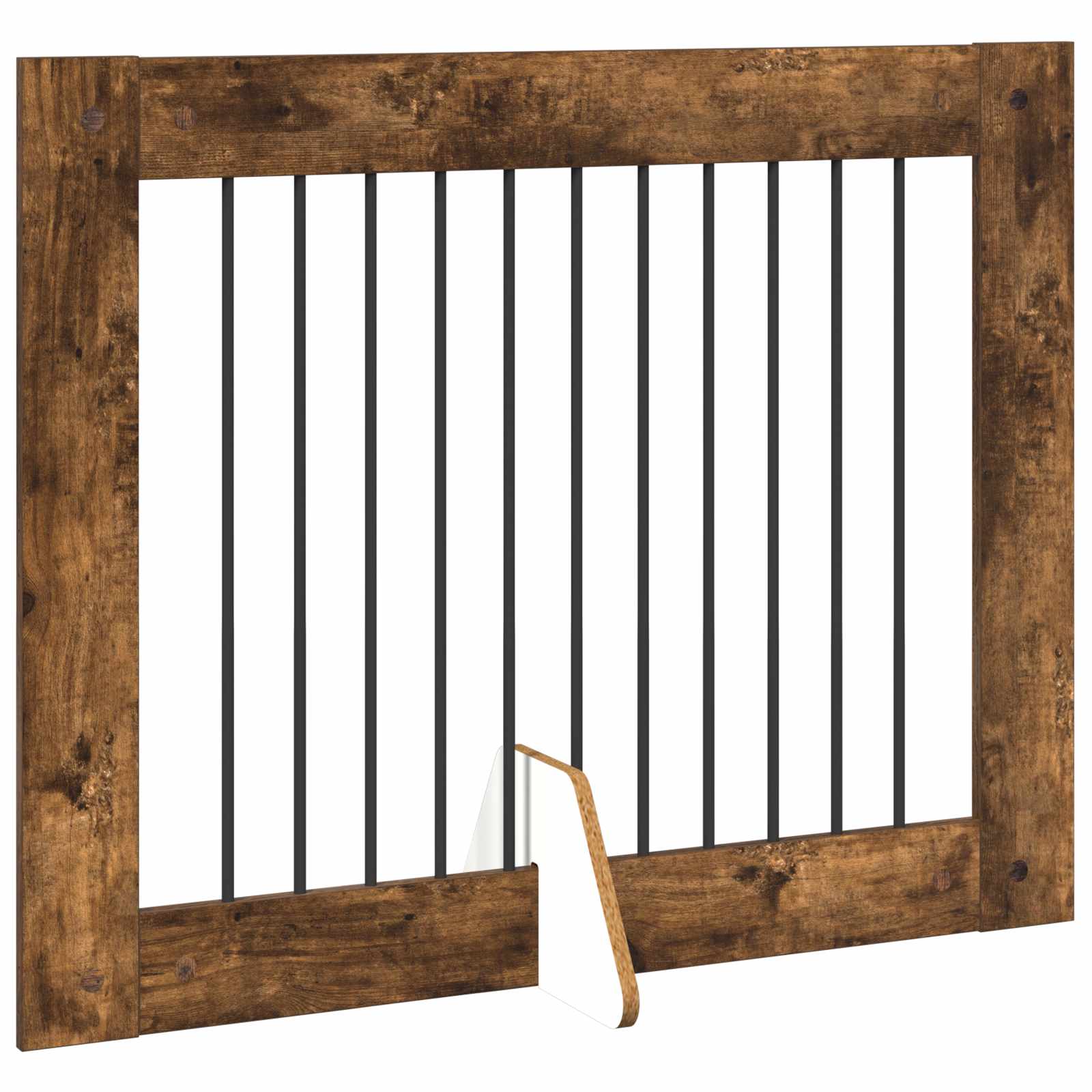 Vrata za pse s postoljem 2 pcs Dimljeni hrast 100 x 80 cm
