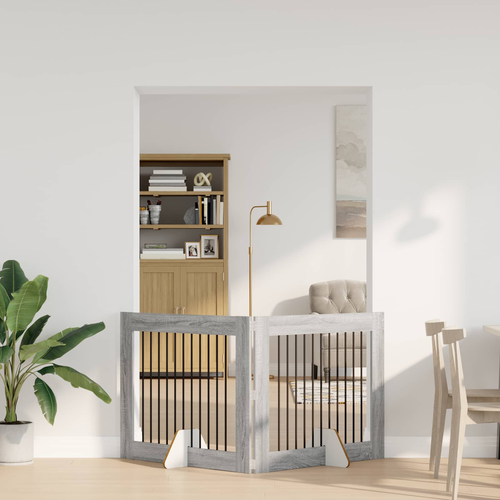 Vrata za pse s postoljem 2 pcs Siva sonoma 100 x 80 cm
