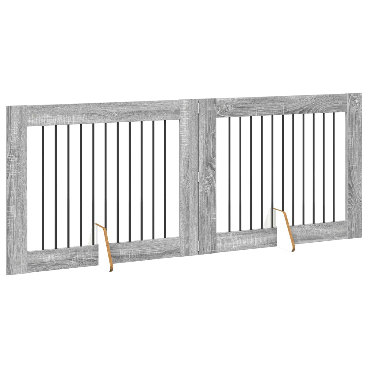Vrata za pse s postoljem 2 pcs Siva sonoma 100 x 80 cm