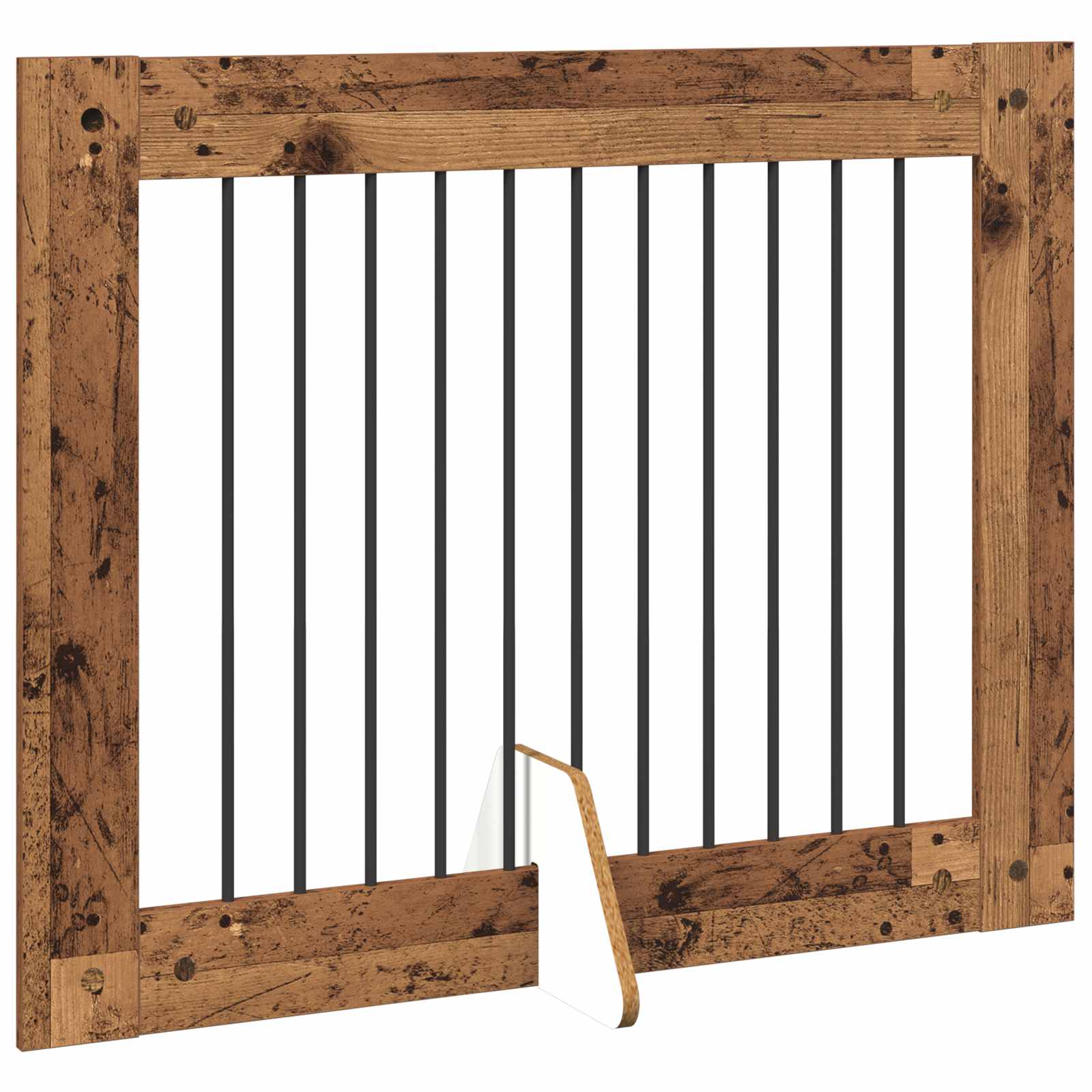 Vrata za pse s postoljem 2 pcs Staro drvo 100 x 80 cm