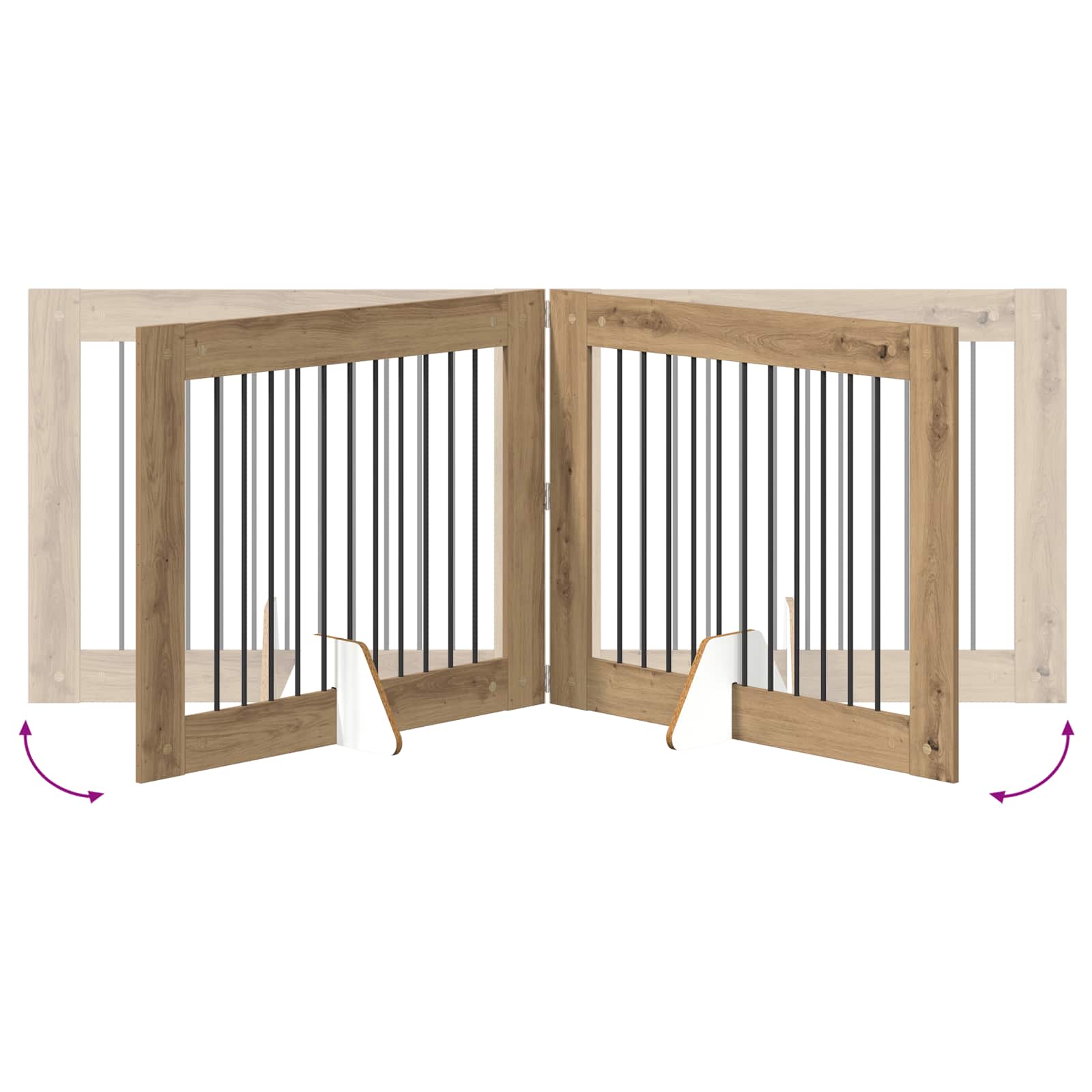 Vrata za pse s postoljem 2 pcs Hrast artisan 100 x 80 cm