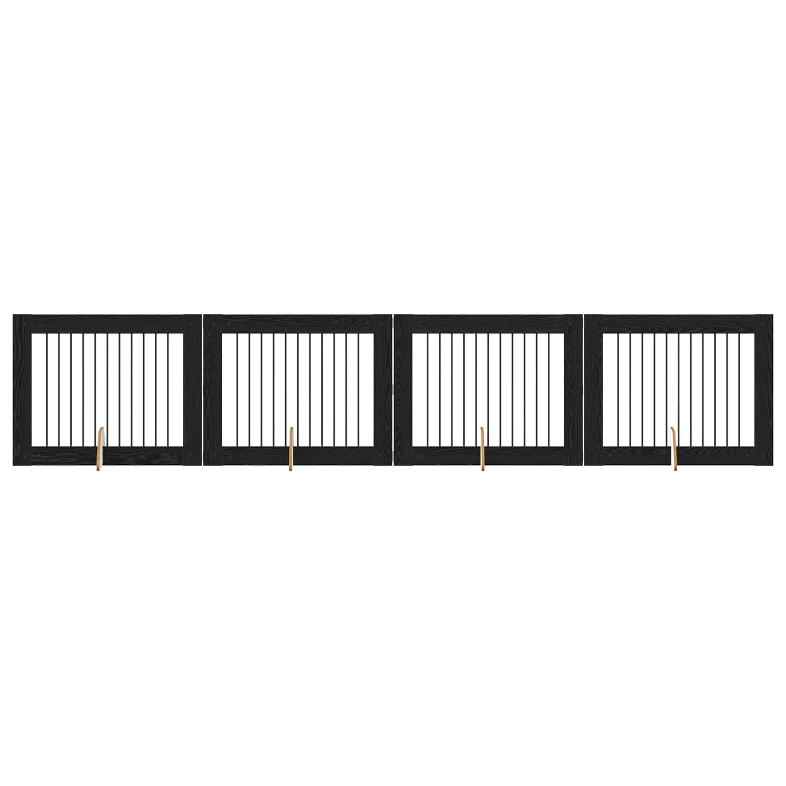 Vrata za pse s postoljem 4 pcs Crni hrast 100 x 80 cm