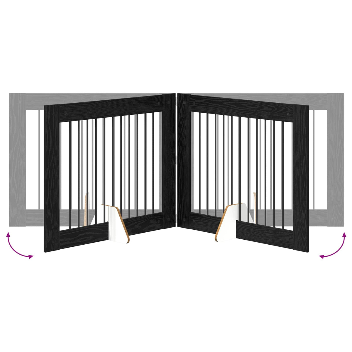 Vrata za pse s postoljem 4 pcs Crni hrast 100 x 80 cm