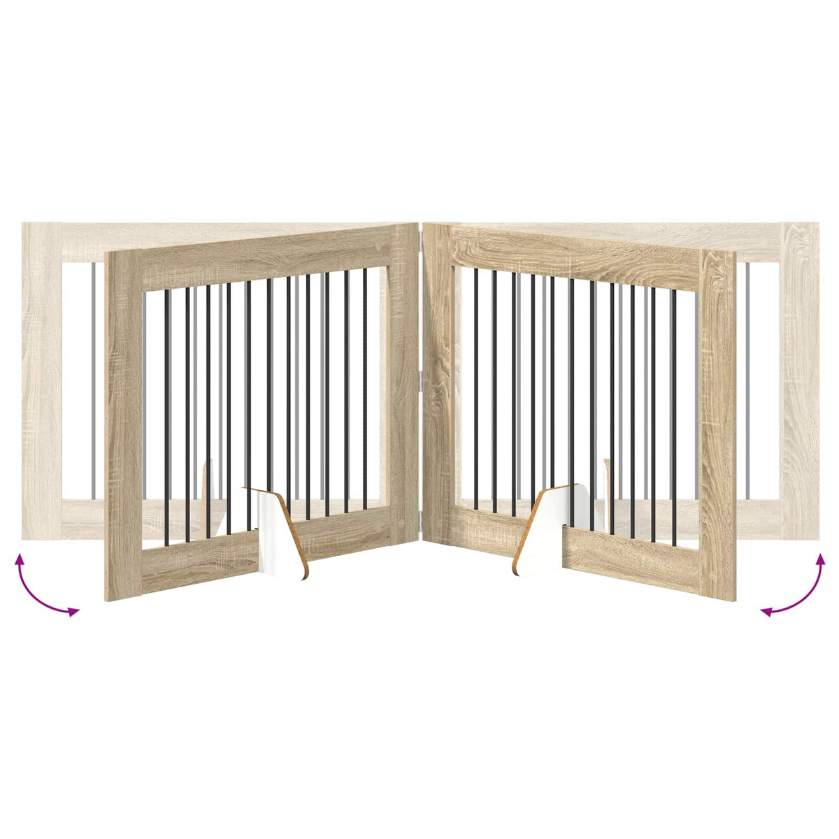 Vrata za pse s postoljem 4 pcs Hrast sonoma 100 x 80 cm