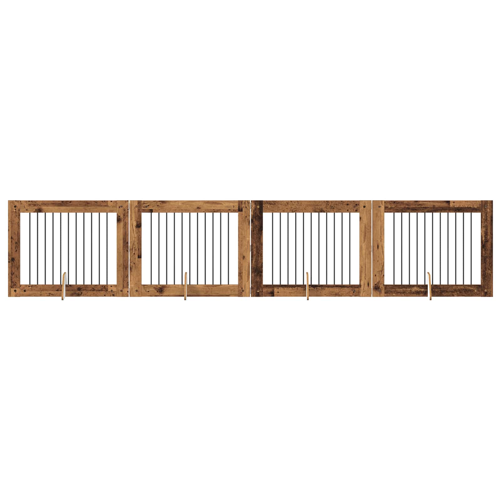 Vrata za pse s postoljem 4 pcs Staro drvo 100 x 80 cm
