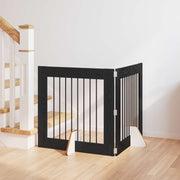 Vrata za pse s postoljem 2 pcs Crni hrast 80 x 80 cm