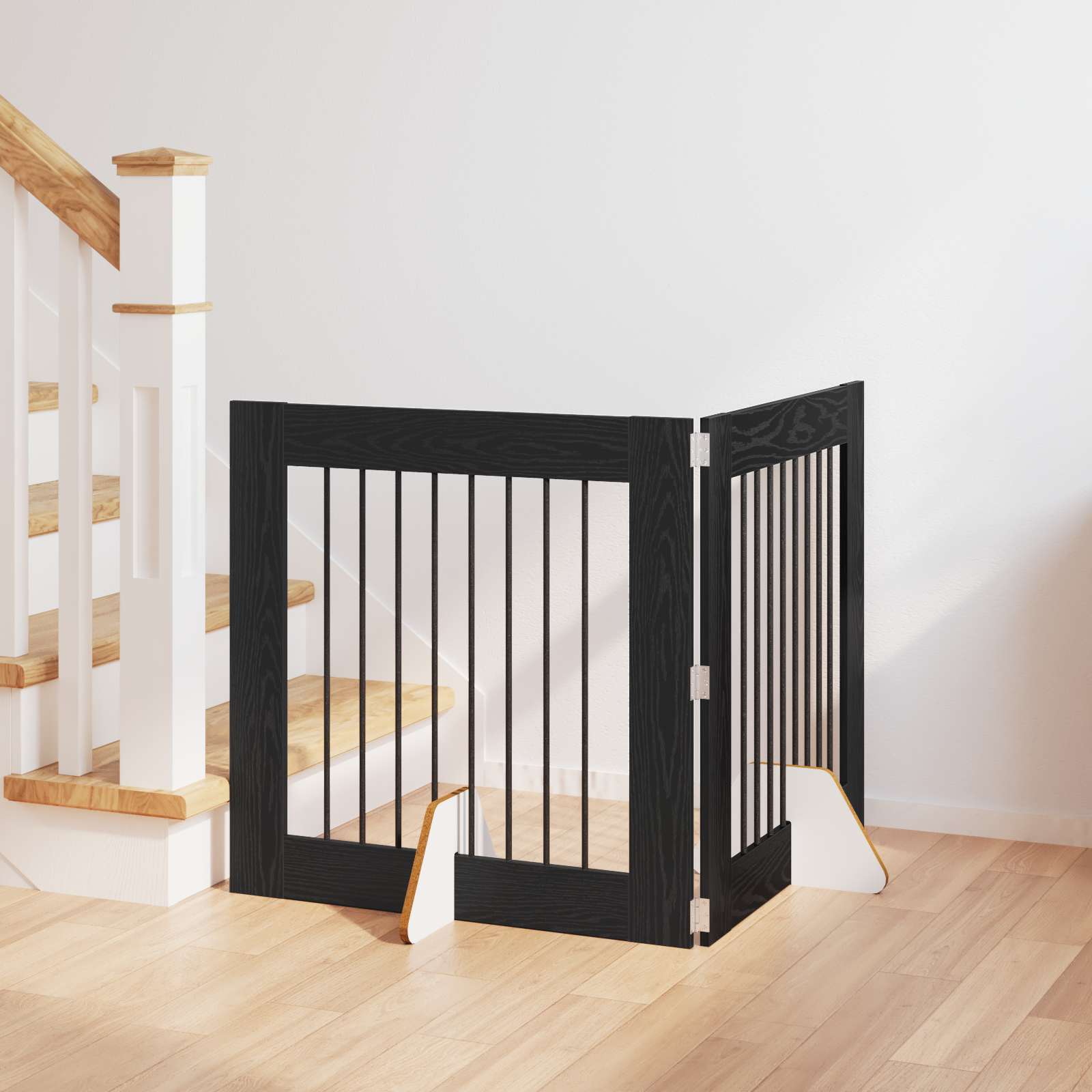 Vrata za pse s postoljem 2 pcs Crni hrast 80 x 80 cm