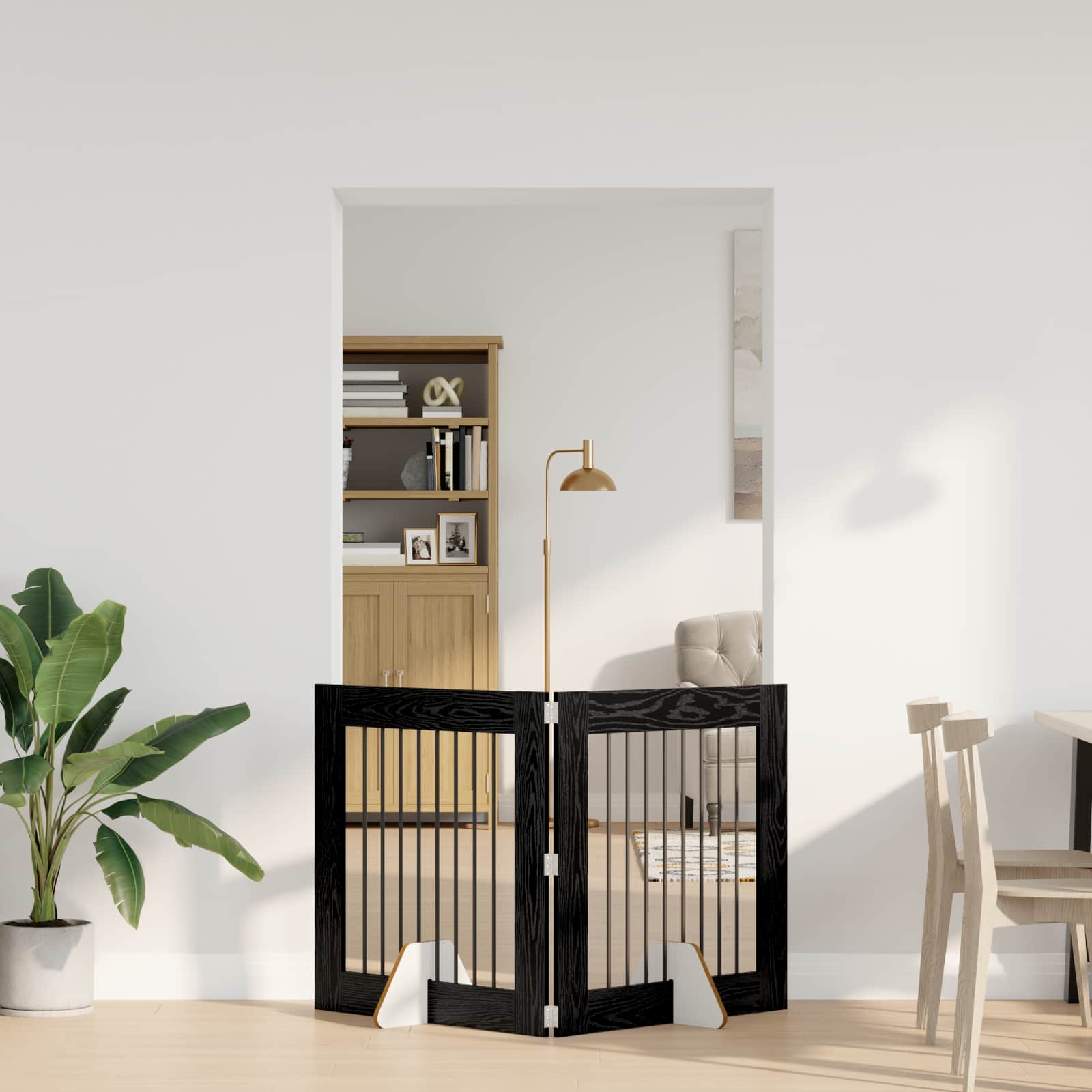 Vrata za pse s postoljem 2 pcs Crni hrast 80 x 80 cm