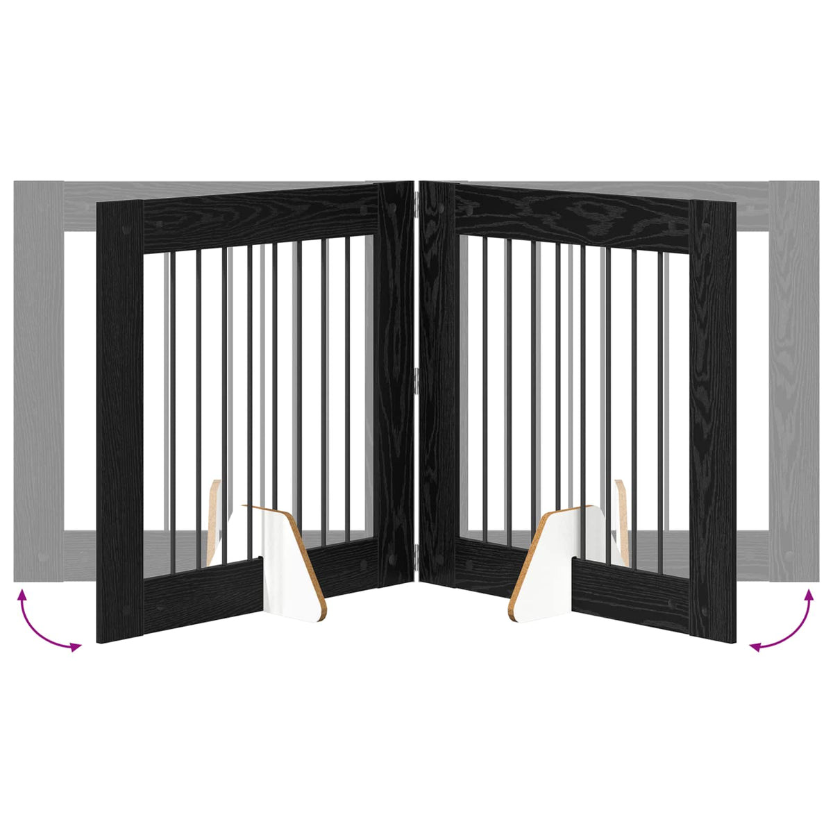 Vrata za pse s postoljem 2 pcs Crni hrast 80 x 80 cm