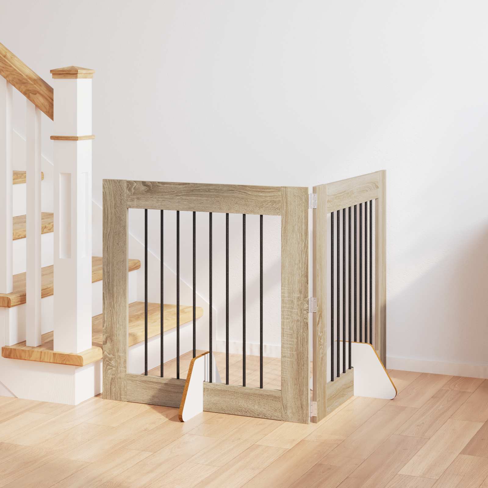 Vrata za pse s postoljem 2 pcs Hrast sonoma 80 x 80 cm