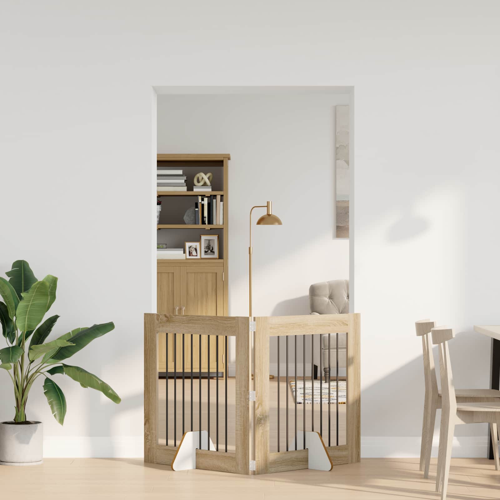 Vrata za pse s postoljem 2 pcs Hrast sonoma 80 x 80 cm
