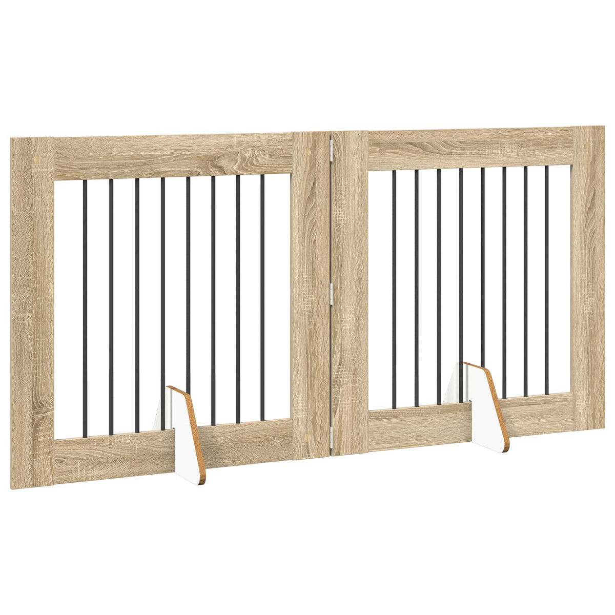 Vrata za pse s postoljem 2 pcs Hrast sonoma 80 x 80 cm