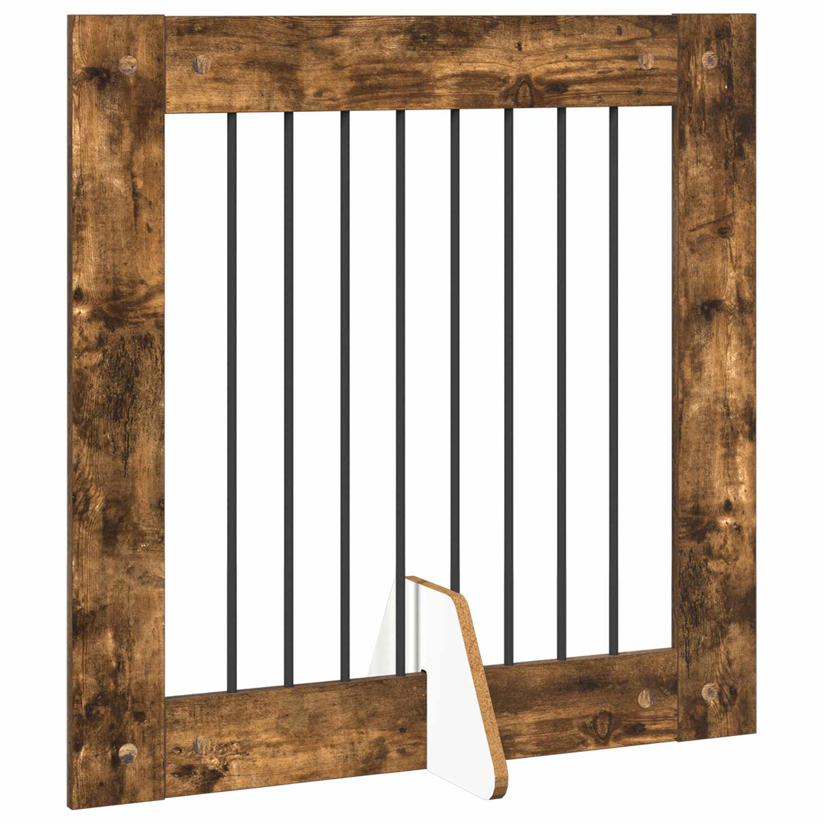 Vrata za pse s postoljem 2 pcs Dimljeni hrast 80 x 80 cm