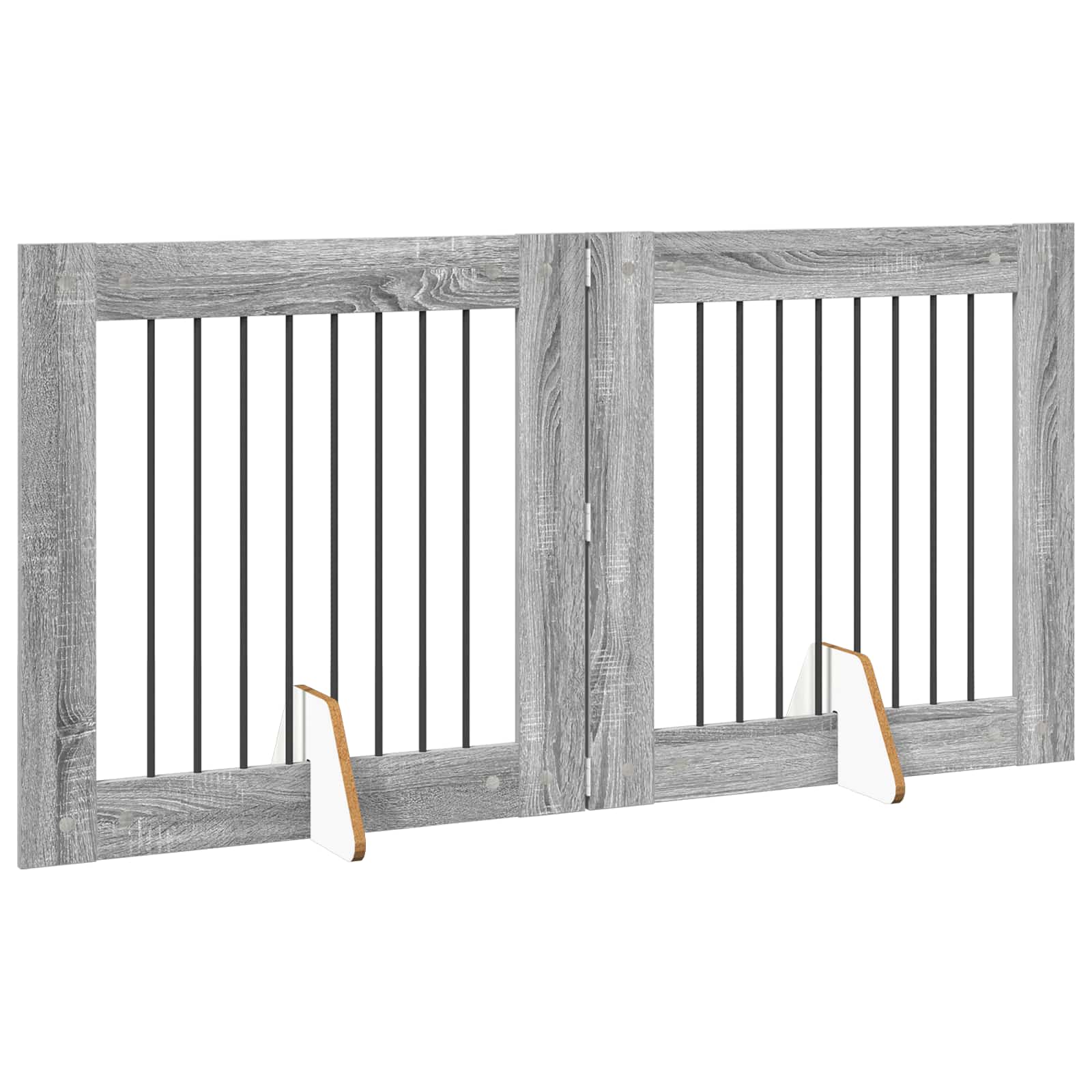 Vrata za pse s postoljem 2 pcs Siva sonoma 80 x 80 cm