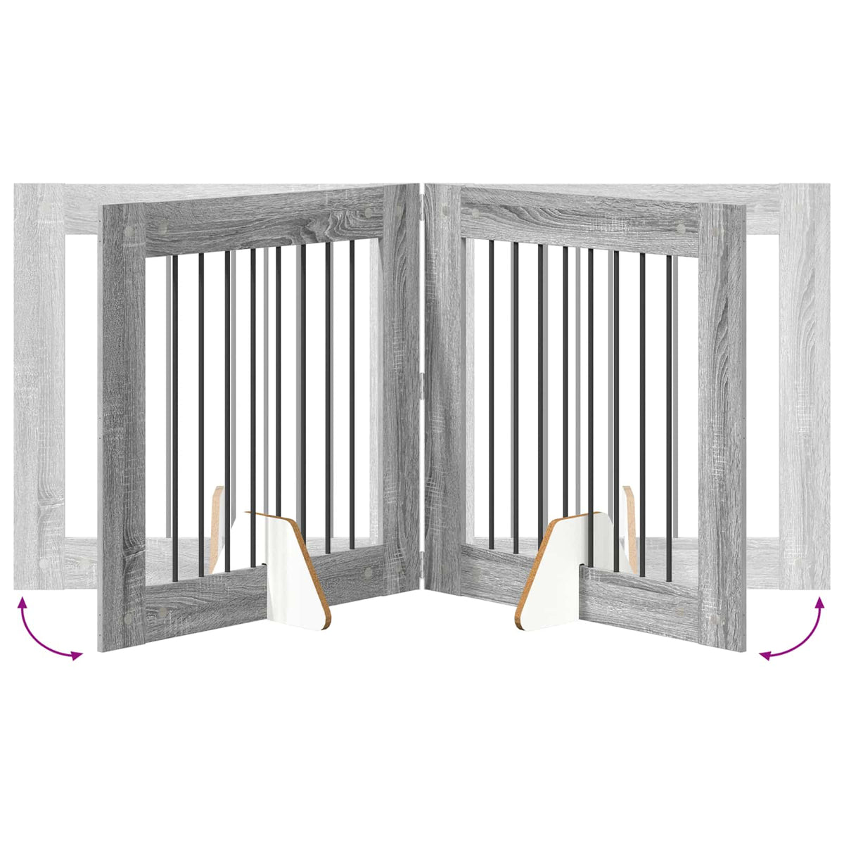 Vrata za pse s postoljem 2 pcs Siva sonoma 80 x 80 cm