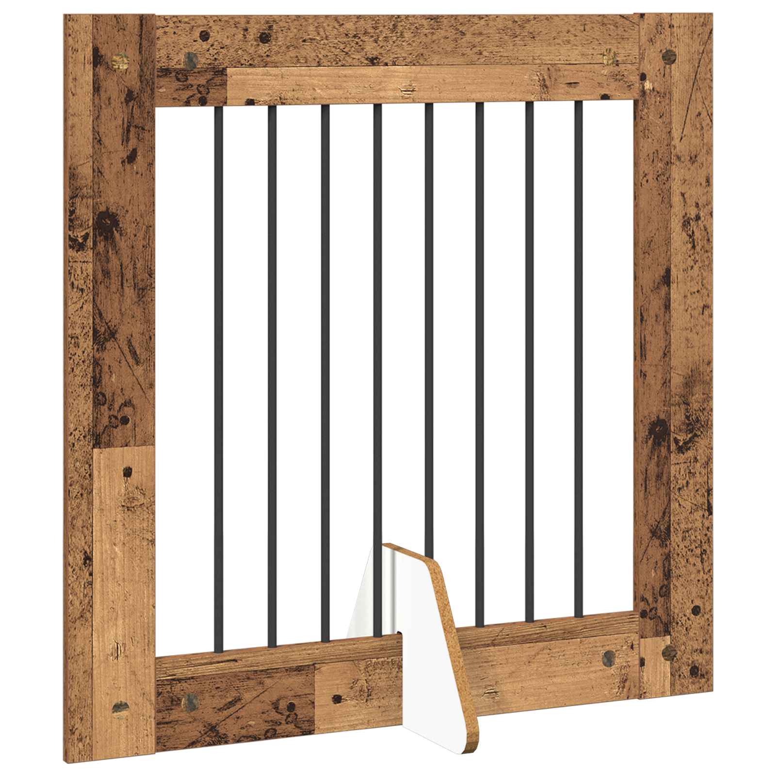 Vrata za pse s postoljem 2 pcs Staro drvo 80 x 80 cm
