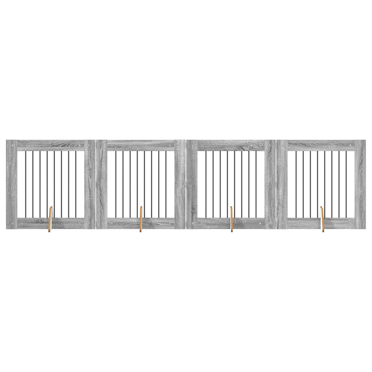 Vrata za pse s postoljem 4 pcs Siva sonoma 80 x 80 cm