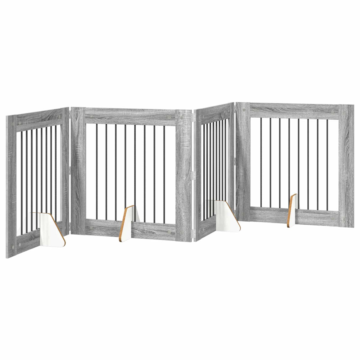 Vrata za pse s postoljem 4 pcs Siva sonoma 80 x 80 cm