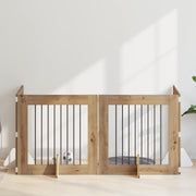 Vrata za pse s postoljem 4 pcs Hrast artisan 80 x 80 cm