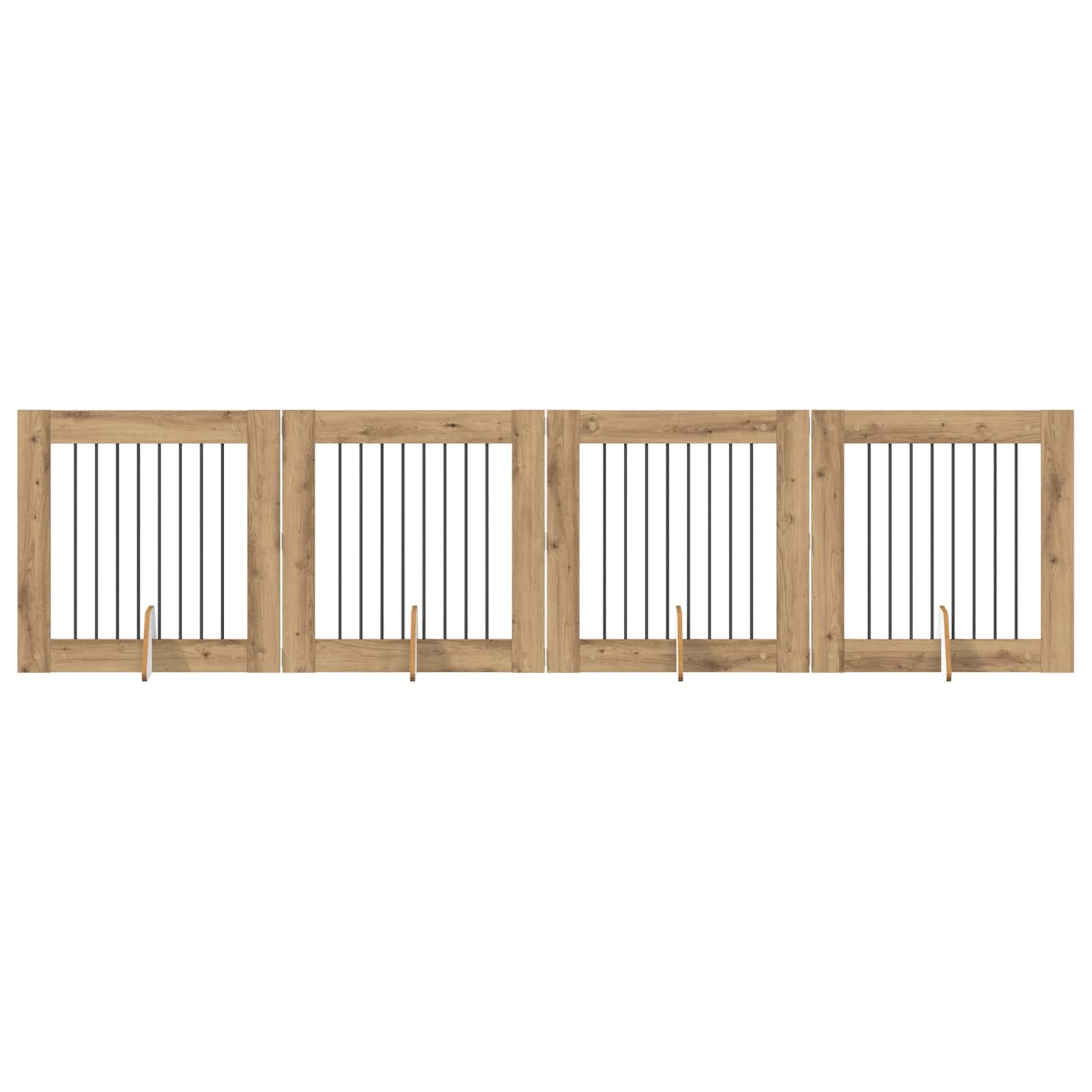 Vrata za pse s postoljem 4 pcs Hrast artisan 80 x 80 cm