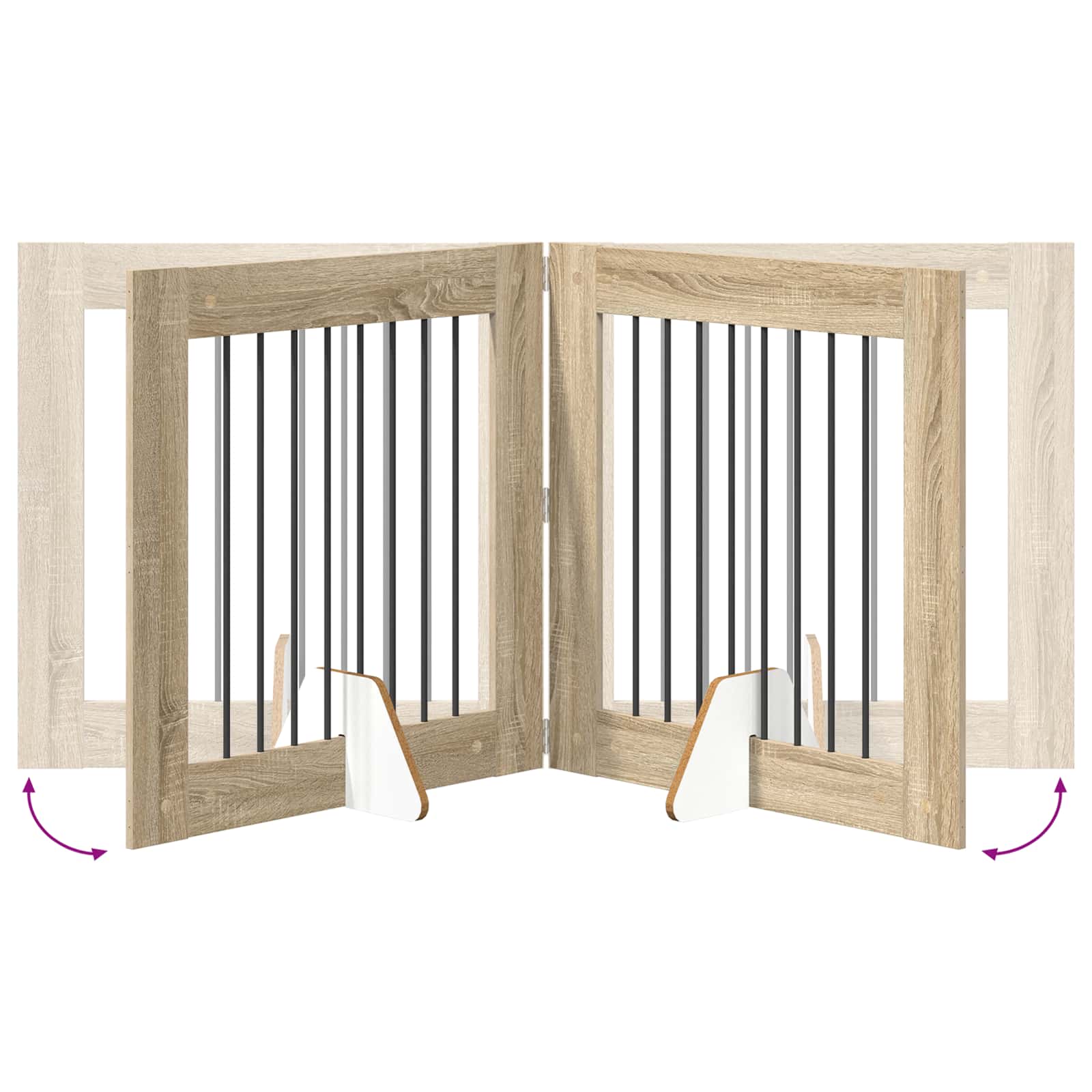 Vrata za pse s postoljem 6 pcs Hrast sonoma 80 x 80 cm