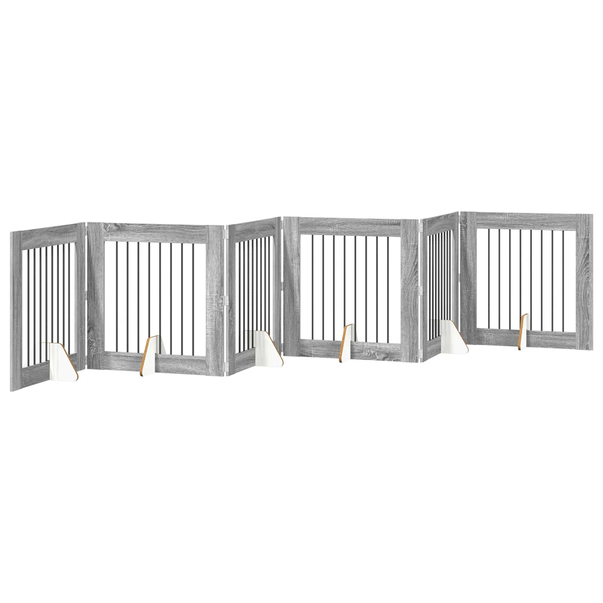 Vrata za pse s postoljem 6 pcs Siva sonoma 80 x 80 cm