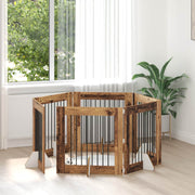 Vrata za pse s postoljem 6 pcs Staro drvo 80 x 80 cm
