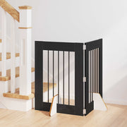 Vrata za pse s postoljem 2 pcs Crni hrast 60 x 80 cm