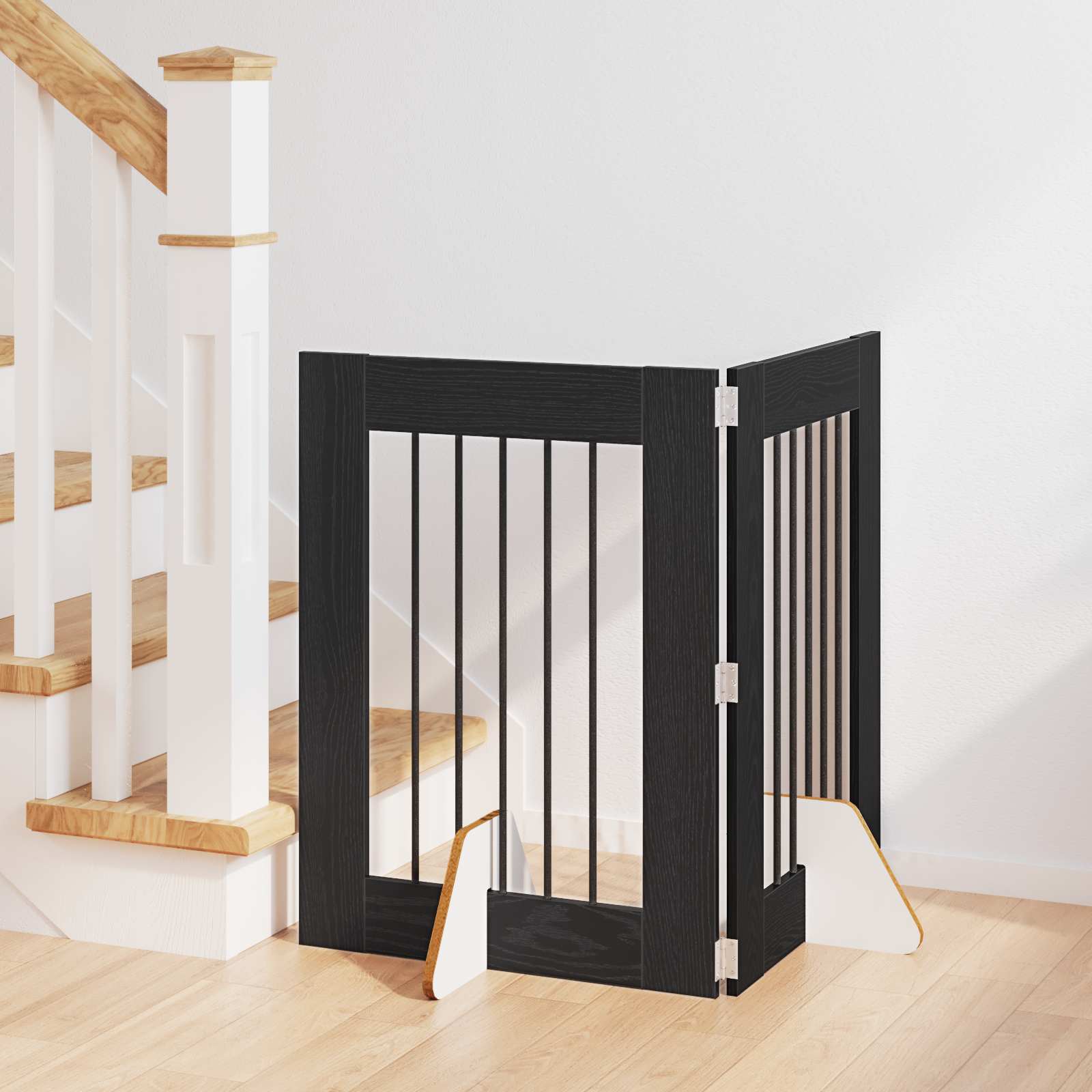 Vrata za pse s postoljem 2 pcs Crni hrast 60 x 80 cm