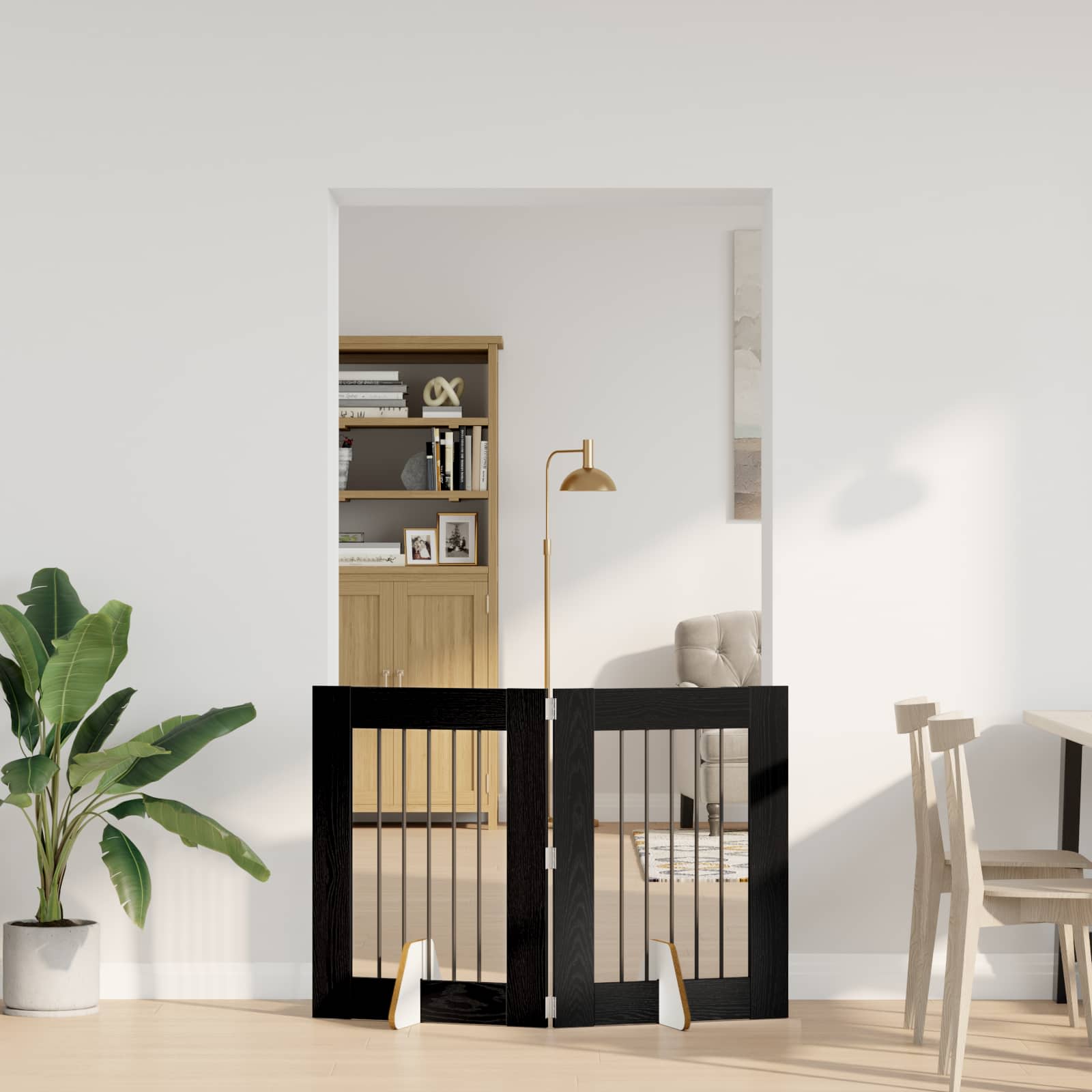 Vrata za pse s postoljem 2 pcs Crni hrast 60 x 80 cm