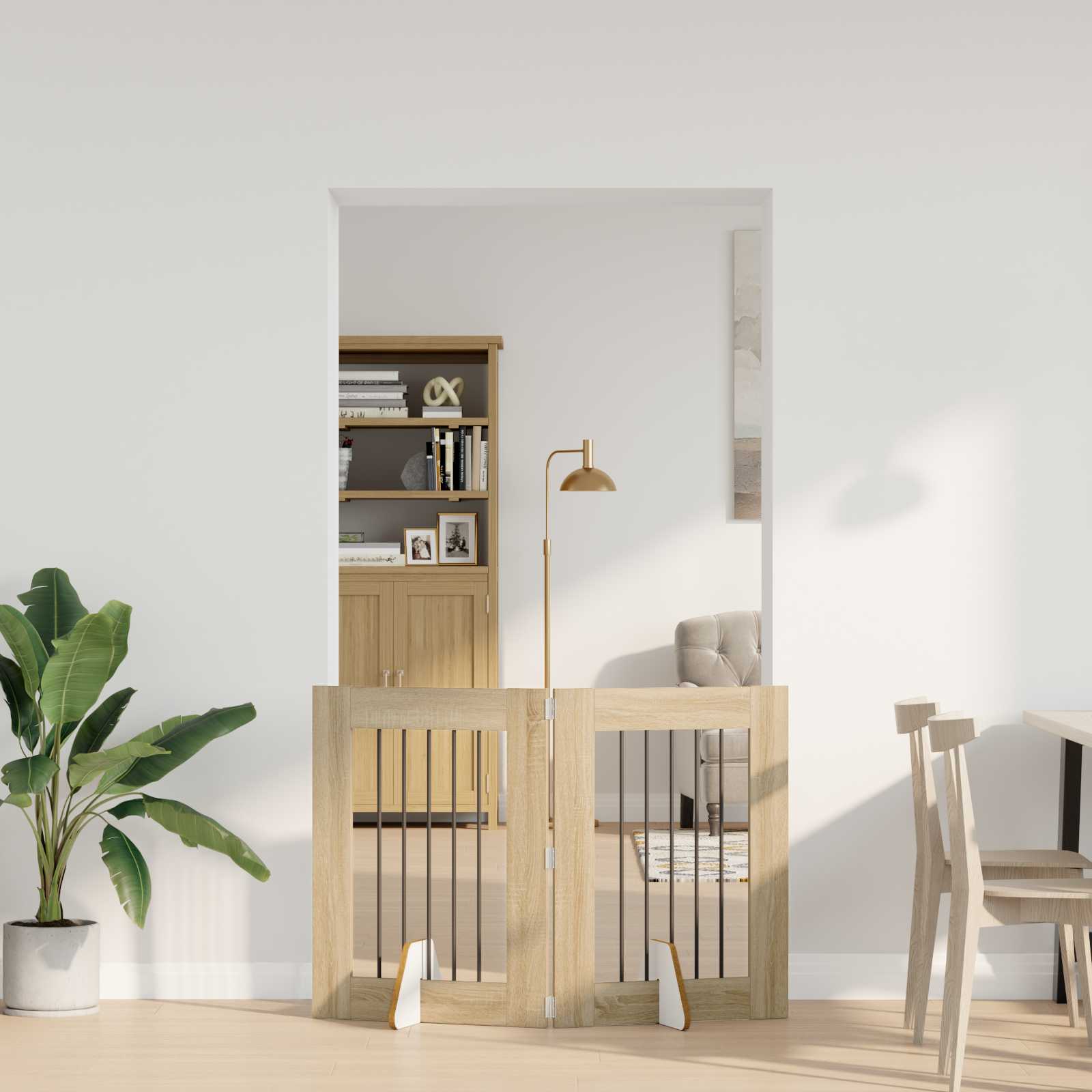 Vrata za pse s postoljem 2 pcs Hrast sonoma 60 x 80 cm