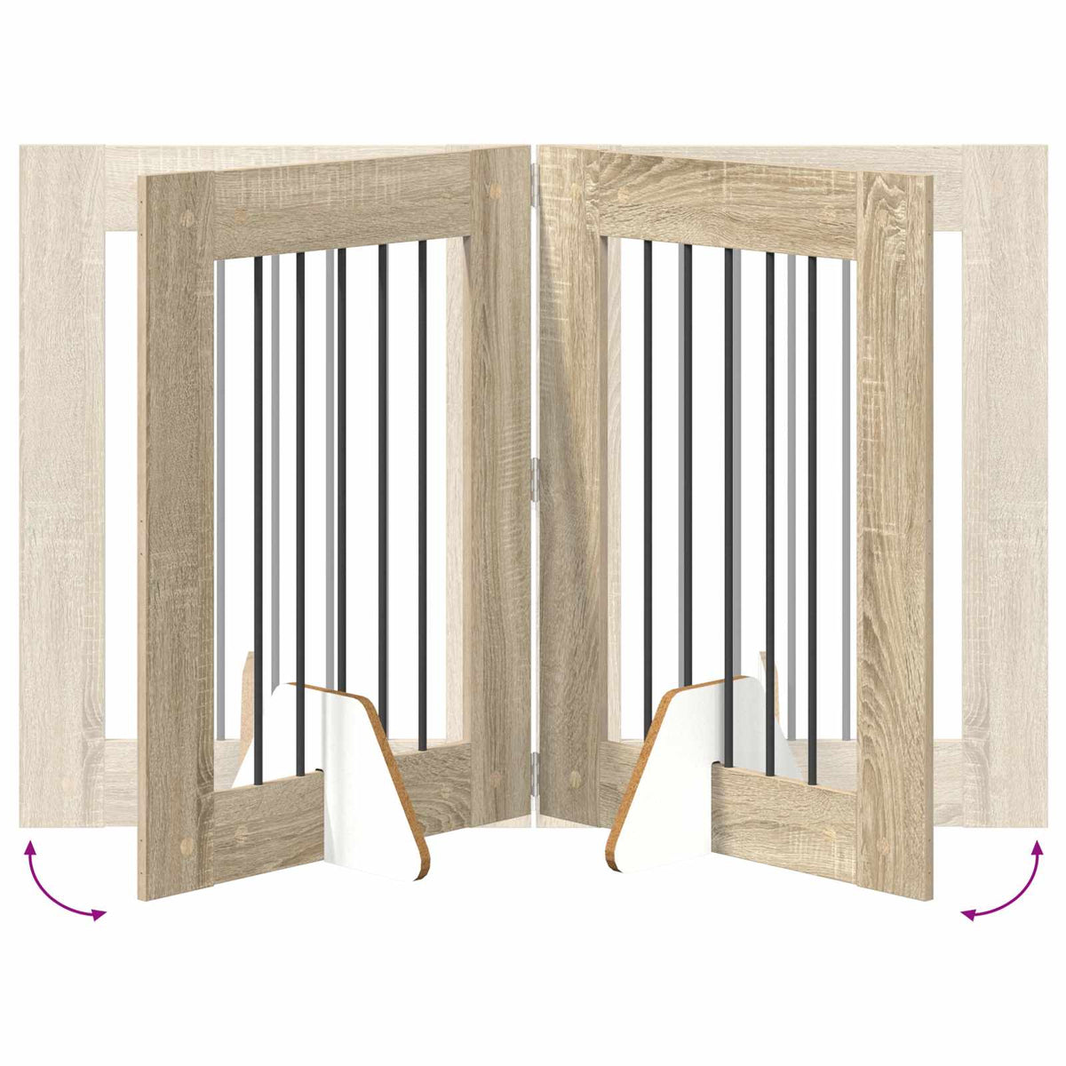 Vrata za pse s postoljem 2 pcs Hrast sonoma 60 x 80 cm