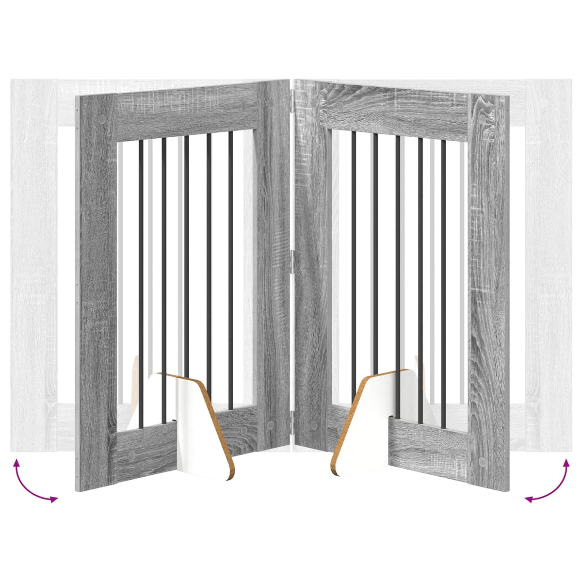 Vrata za pse s postoljem 2 pcs Siva sonoma 60 x 80 cm