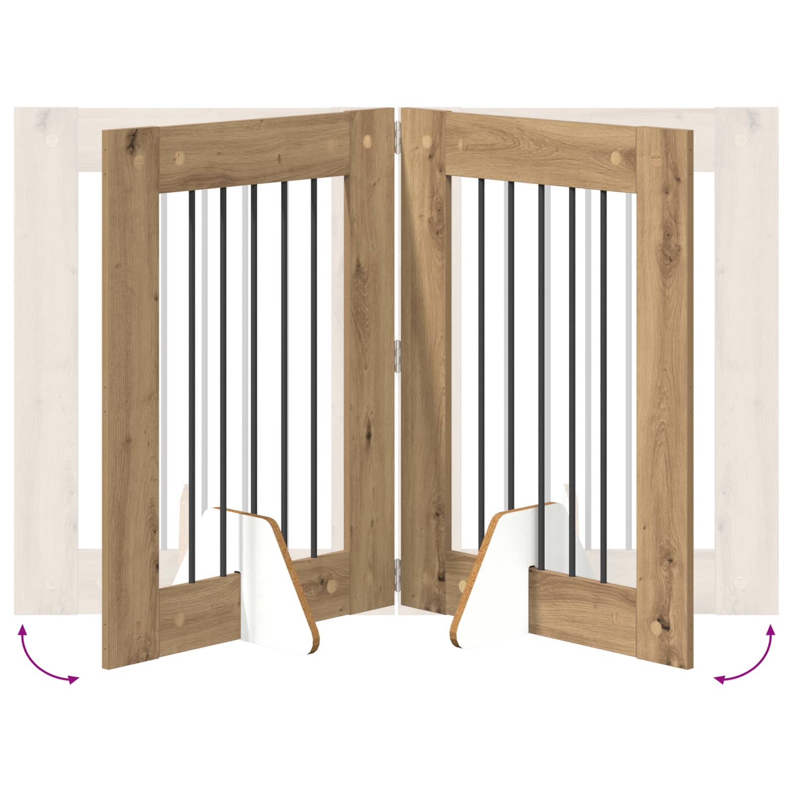 Vrata za pse s postoljem 2 pcs Hrast artisan 60 x 80 cm