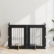 Vrata za pse s postoljem 4 pcs Crni hrast 60 x 80 cm