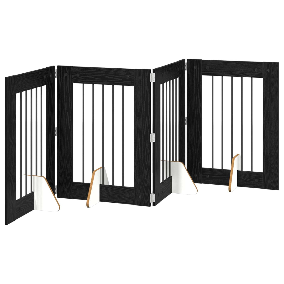 Vrata za pse s postoljem 4 pcs Crni hrast 60 x 80 cm