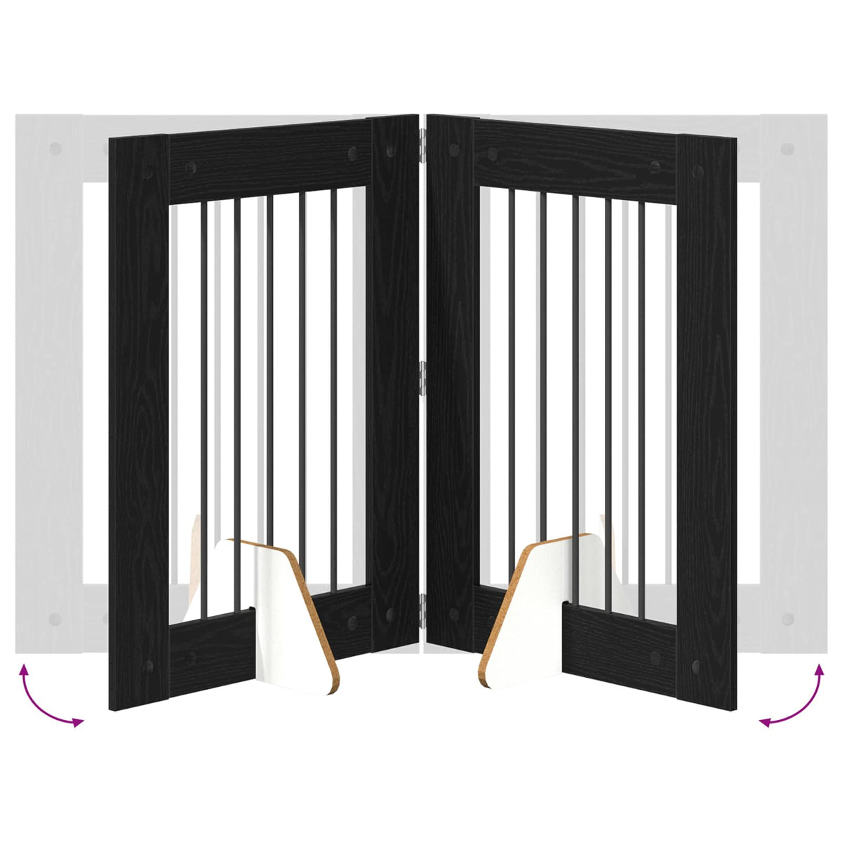 Vrata za pse s postoljem 4 pcs Crni hrast 60 x 80 cm