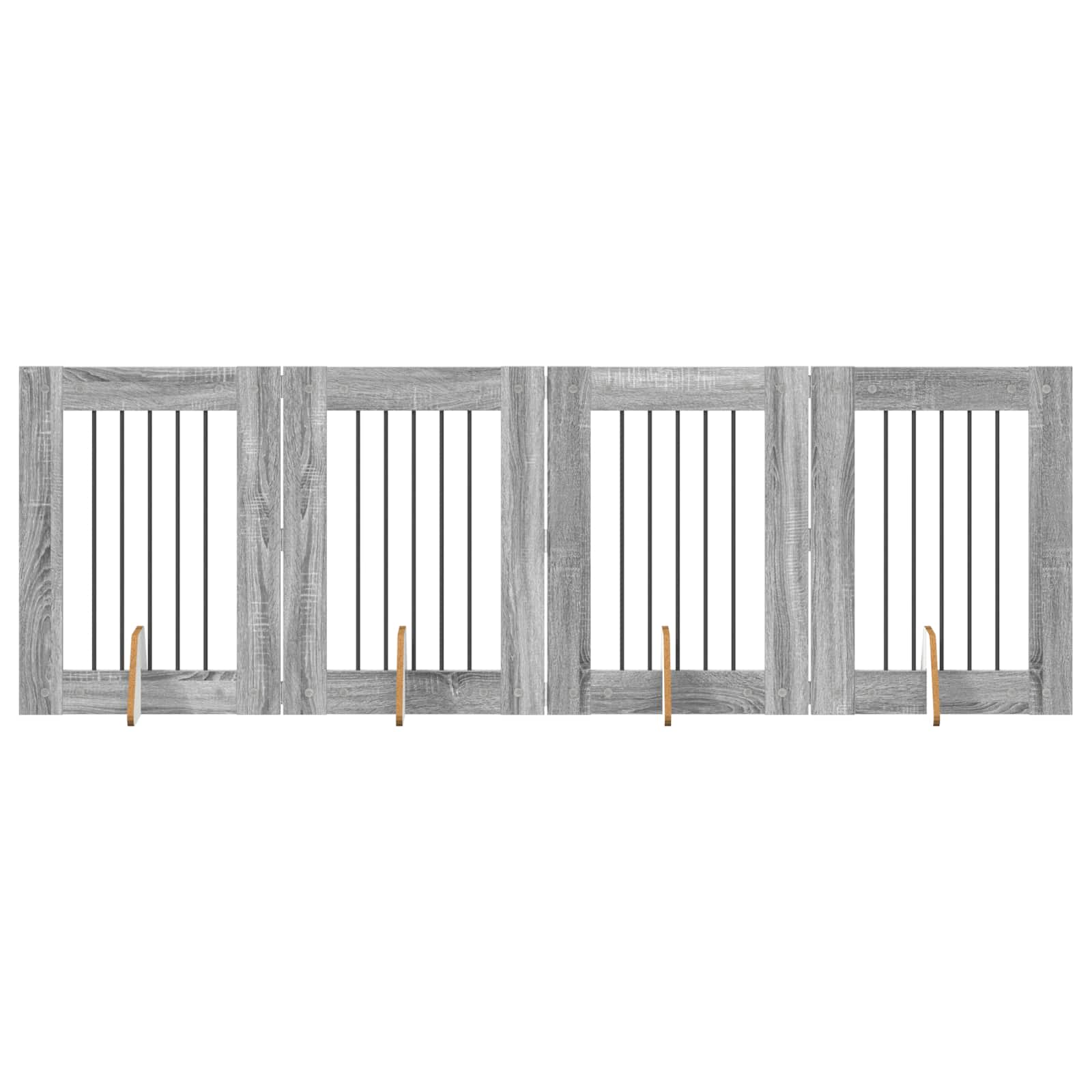 Vrata za pse s postoljem 4 pcs Siva sonoma 60 x 80 cm