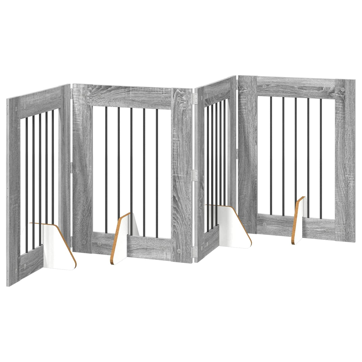 Vrata za pse s postoljem 4 pcs Siva sonoma 60 x 80 cm